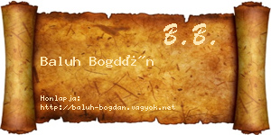 Baluh Bogdán névjegykártya
